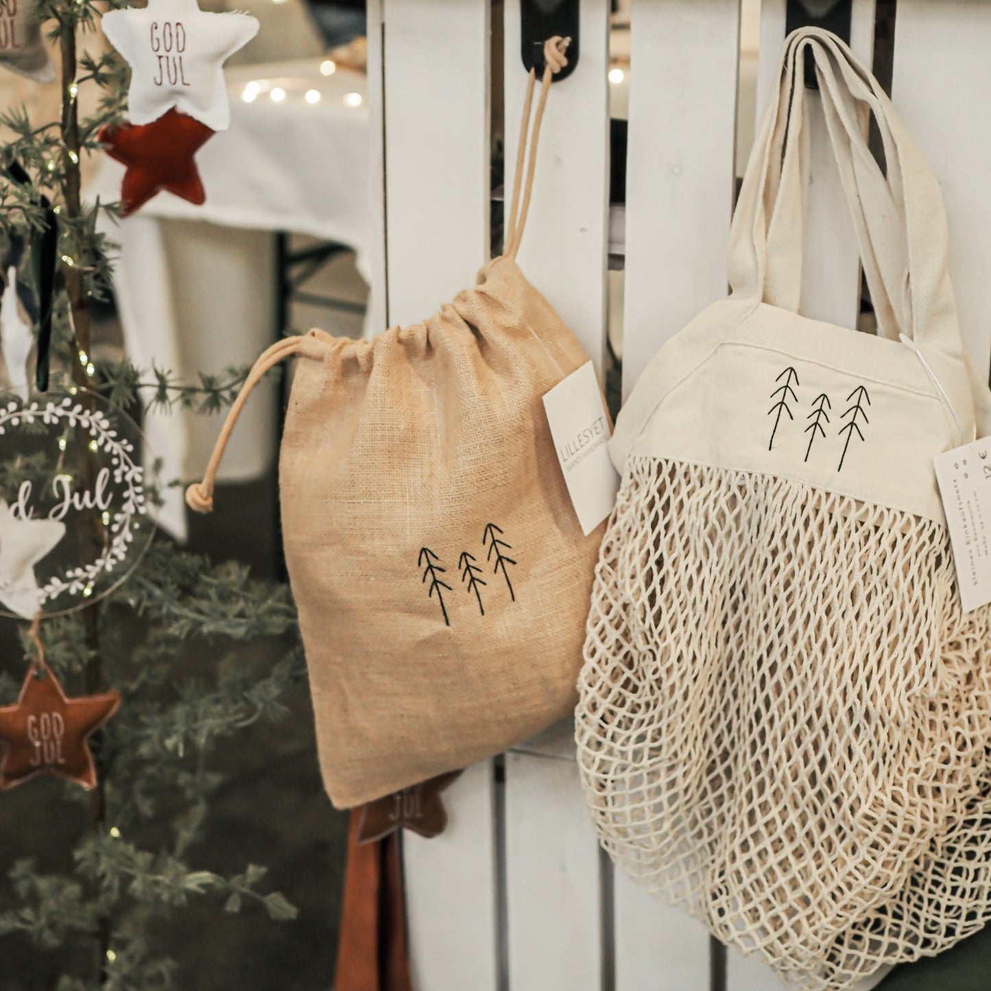 kleiner Geschenkbeutel aus Jute - træ