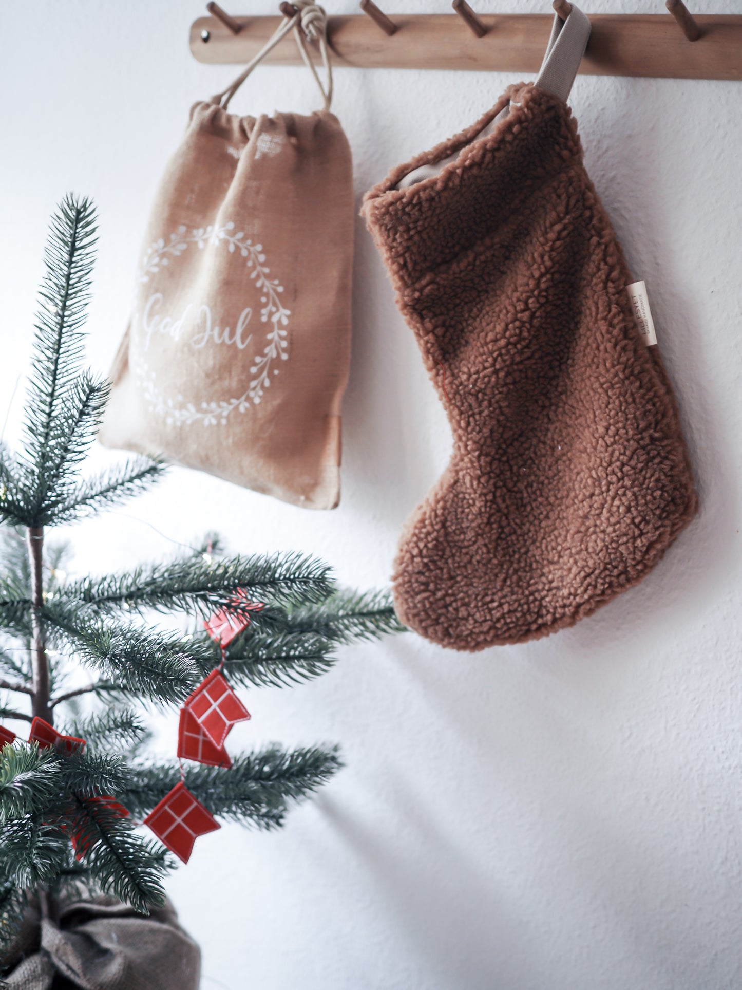 kleiner Geschenkbeutel aus Jute - God Jul