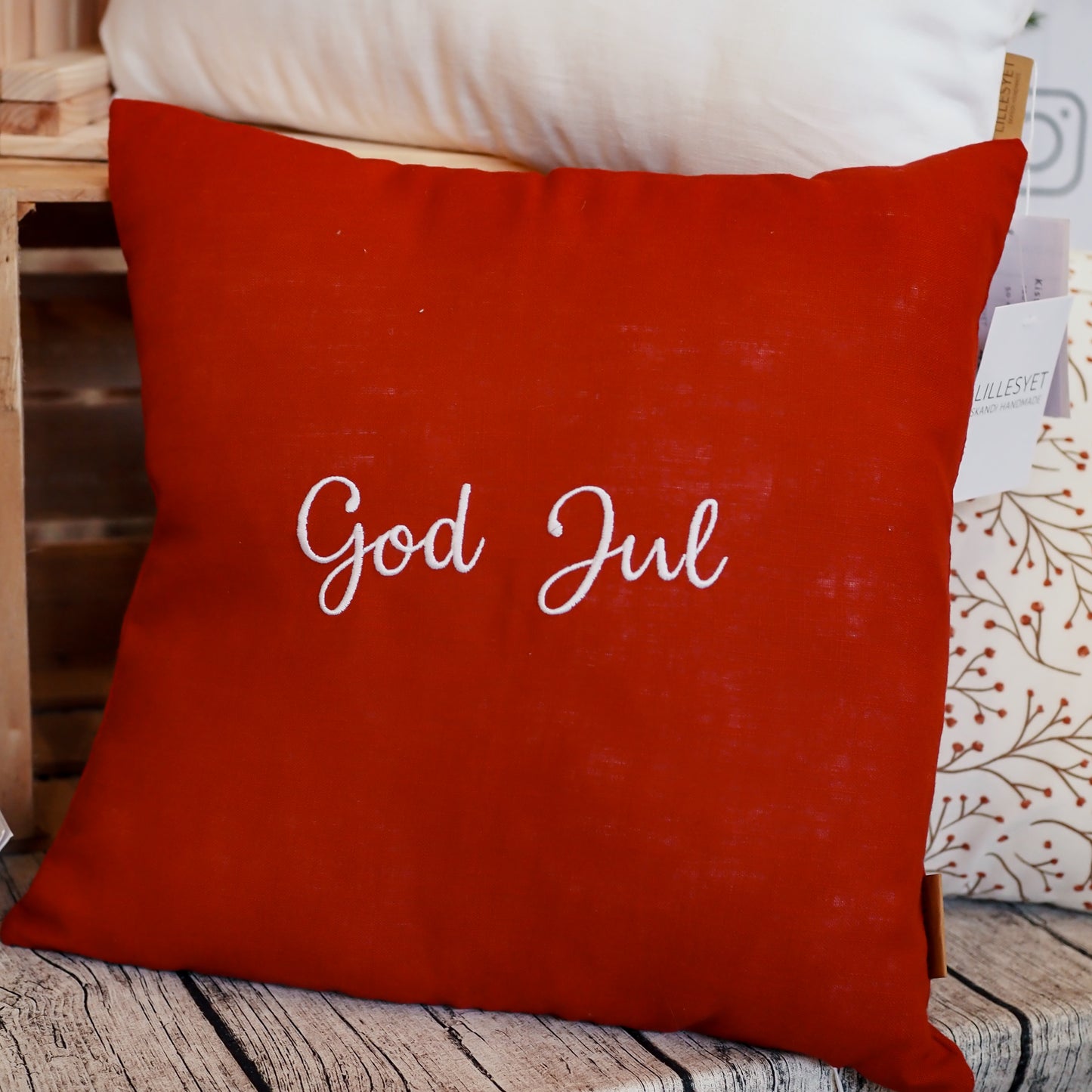 Leinen Kissen God Jul