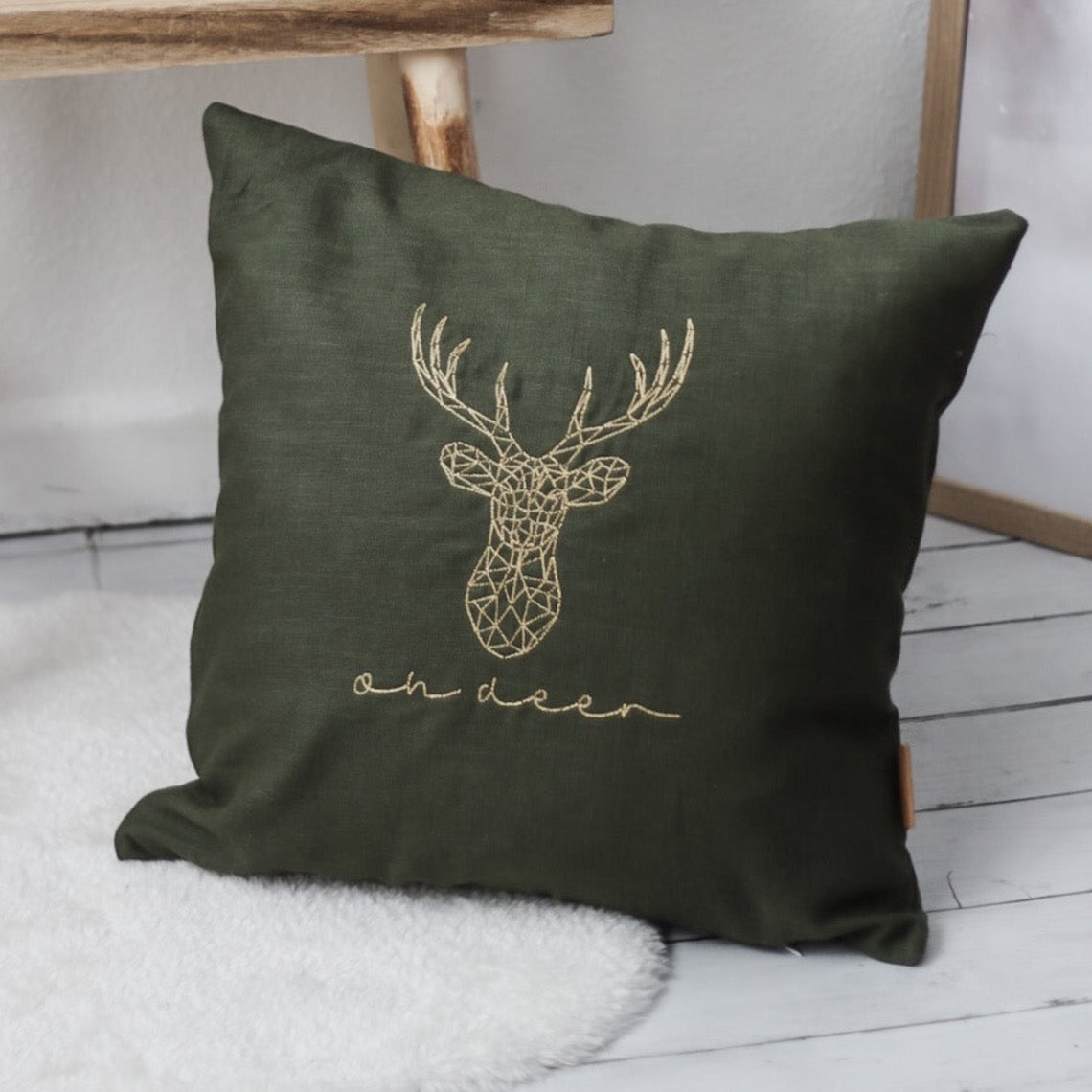 Leinen-Kissenbezug "Oh Deer"