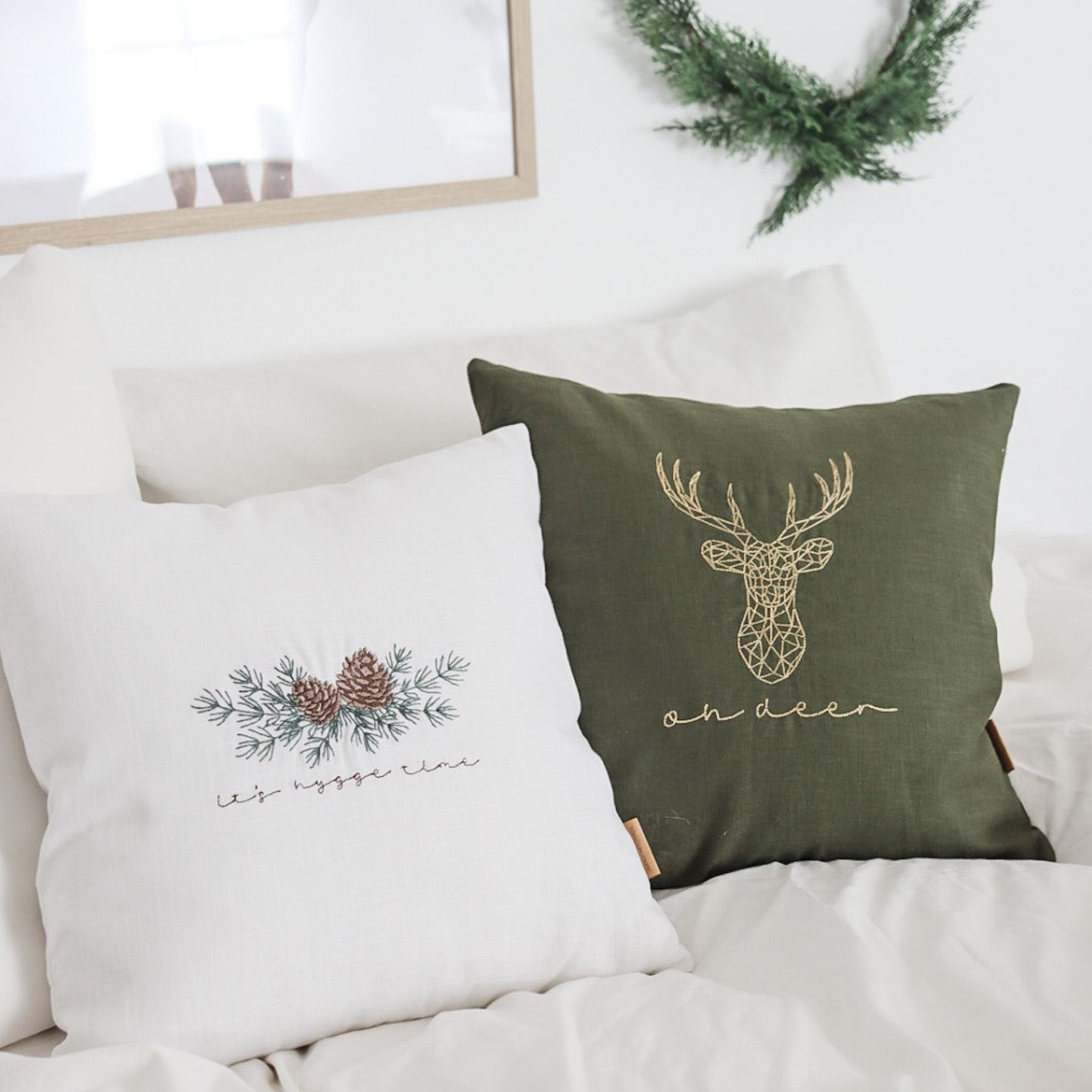 Leinen-Kissenbezug "Oh Deer"