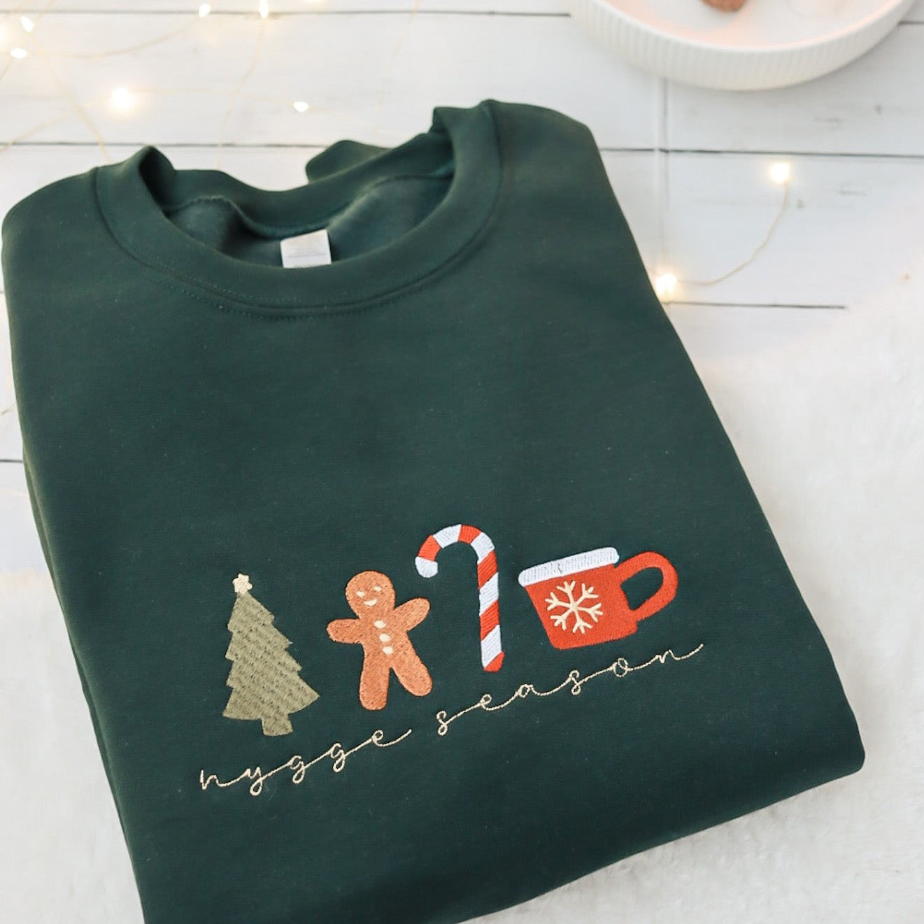 Sweater "Hygge Season" dunkelgrün