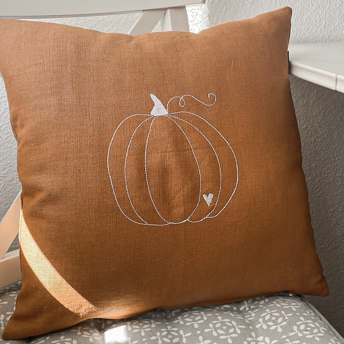 Leinen-Kissenbezug Pumpkin